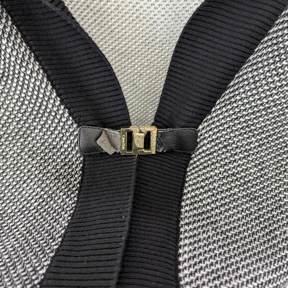 Calvin Klein Womens Black White Short Sleeve Knit Cardigan Sweater Size M - Picture 6 of 15